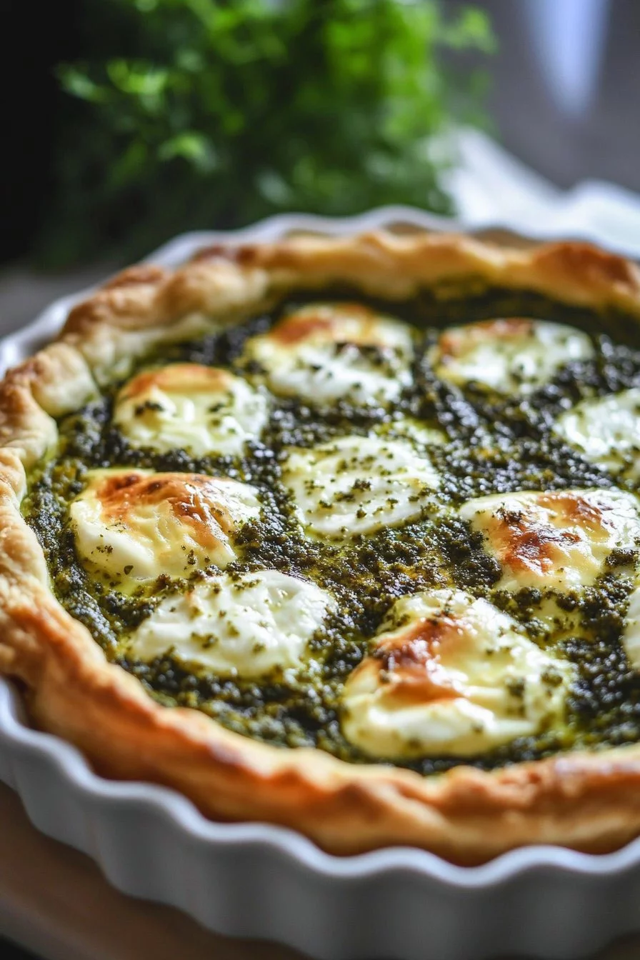 Quiche Italiana con Pesto e Mozzarella