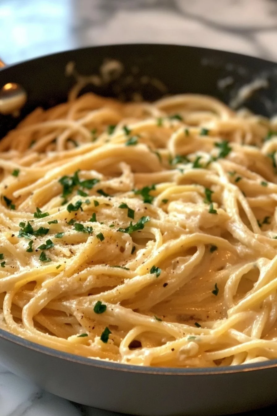 Pasta Aglio e Olio Cremosa in un Solo Piatto