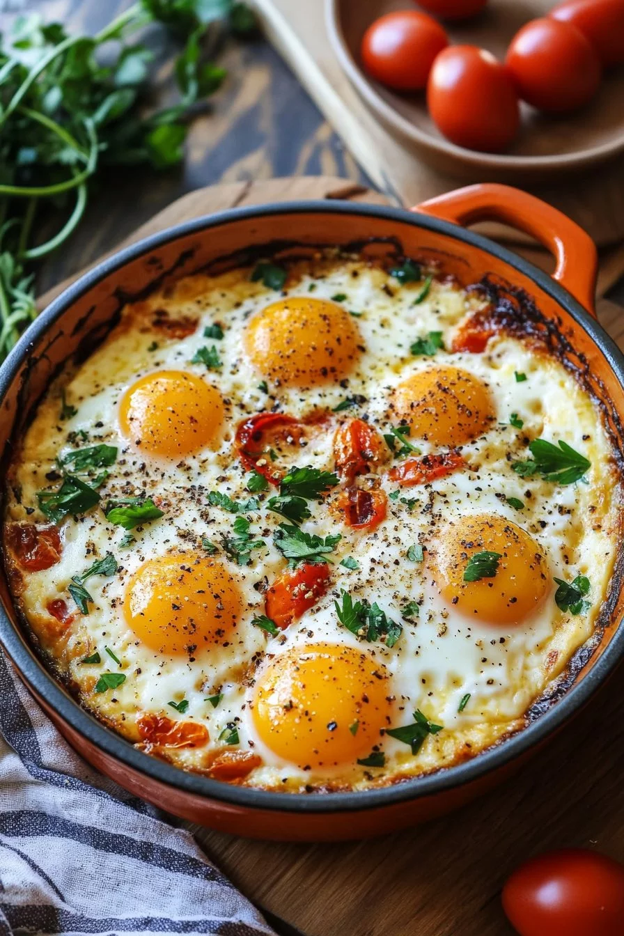 Uova al forno con ricotta