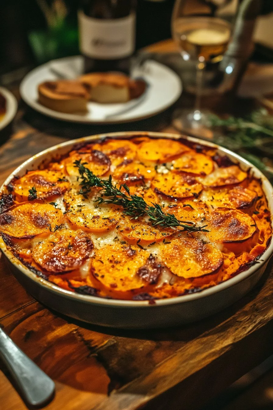Gratin di Patate Dolci al Burro All'Aglio