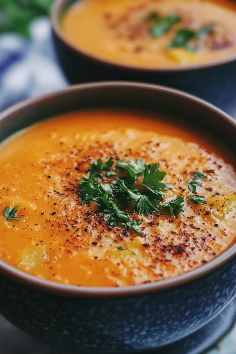 Zuppa Cremosa Vegana di Carote e Patate