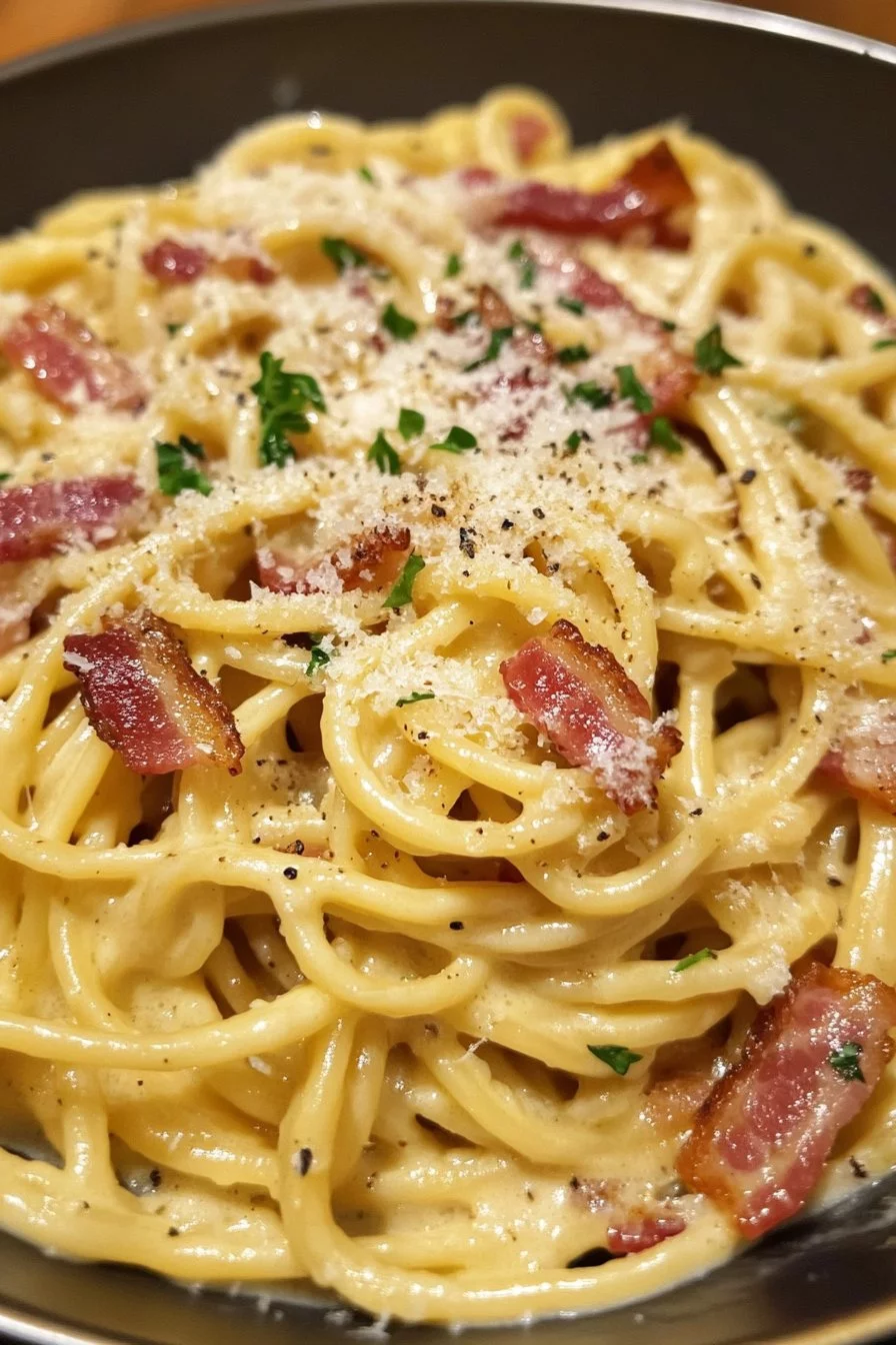 Carbonara Italiana Classica con Bacon