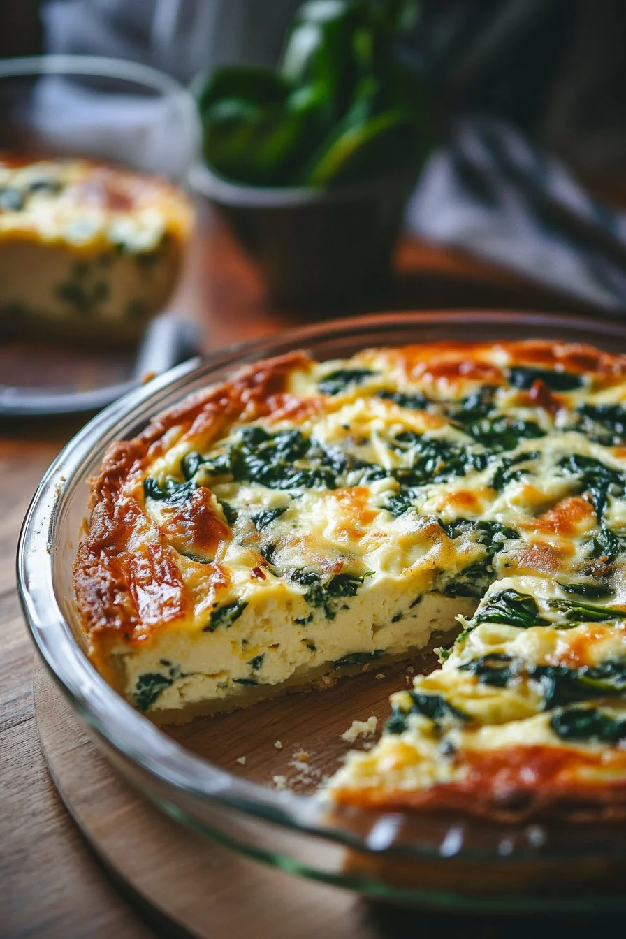Quiche senza crosta con ricotta e spinaci