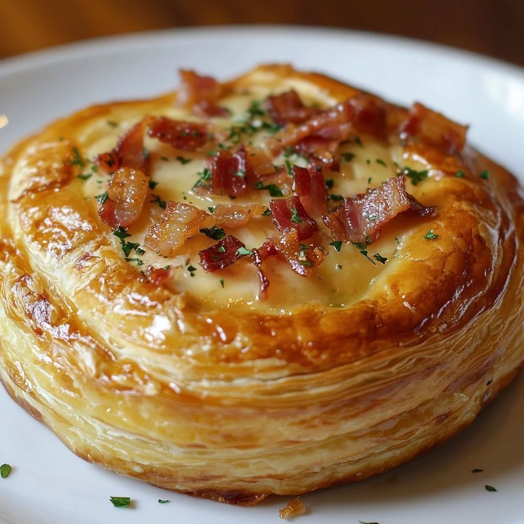 Pasta con Camembert e Pancetta in pasta sfoglia