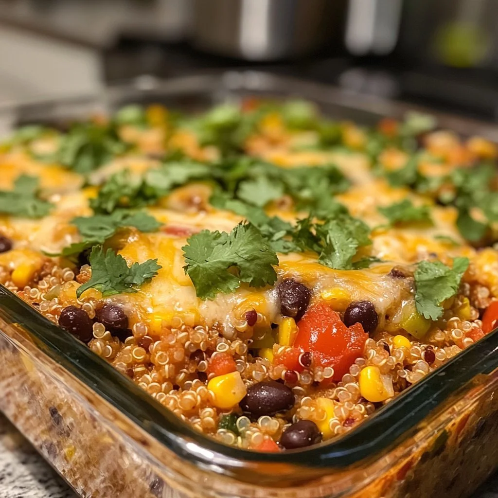 Casseruola vegetariana ricca di verdure fresche e sapori mediterranei.