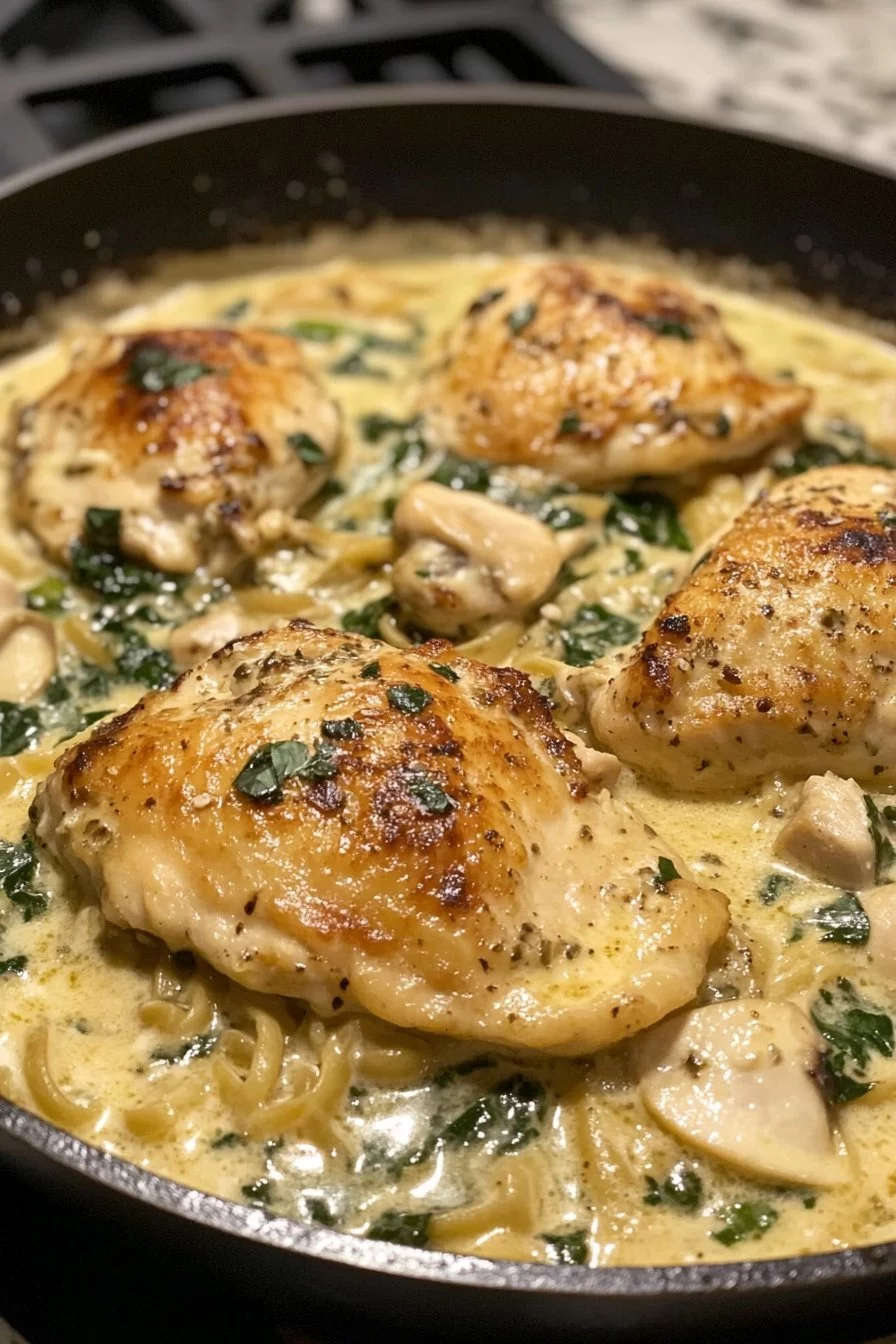 Pollo cremoso all'aglio toscano