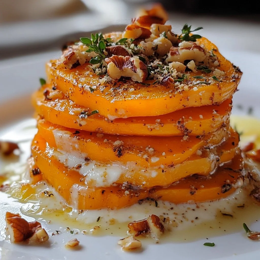 Gratin di Patate Dolce con formaggio di capra e noci, piatto gourmet