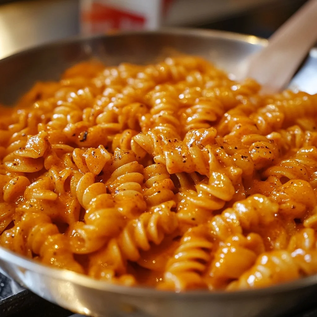 Pasta alla Crema con Peperoni Arrosto pronta da servire