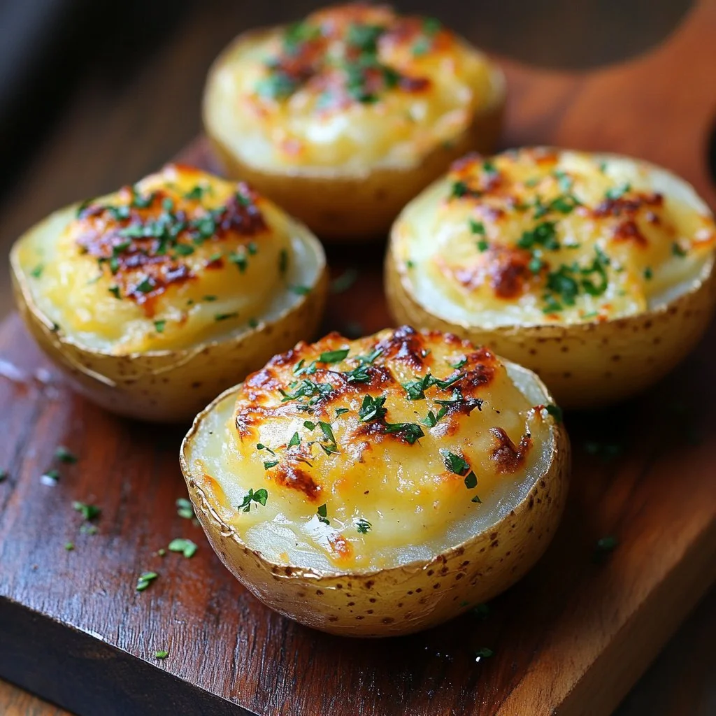 Patate ripiene al forno con ripieno saporito e croccante