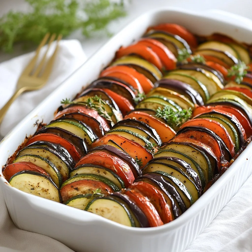 Ratatouille colorata e saporita servita in una ciotola