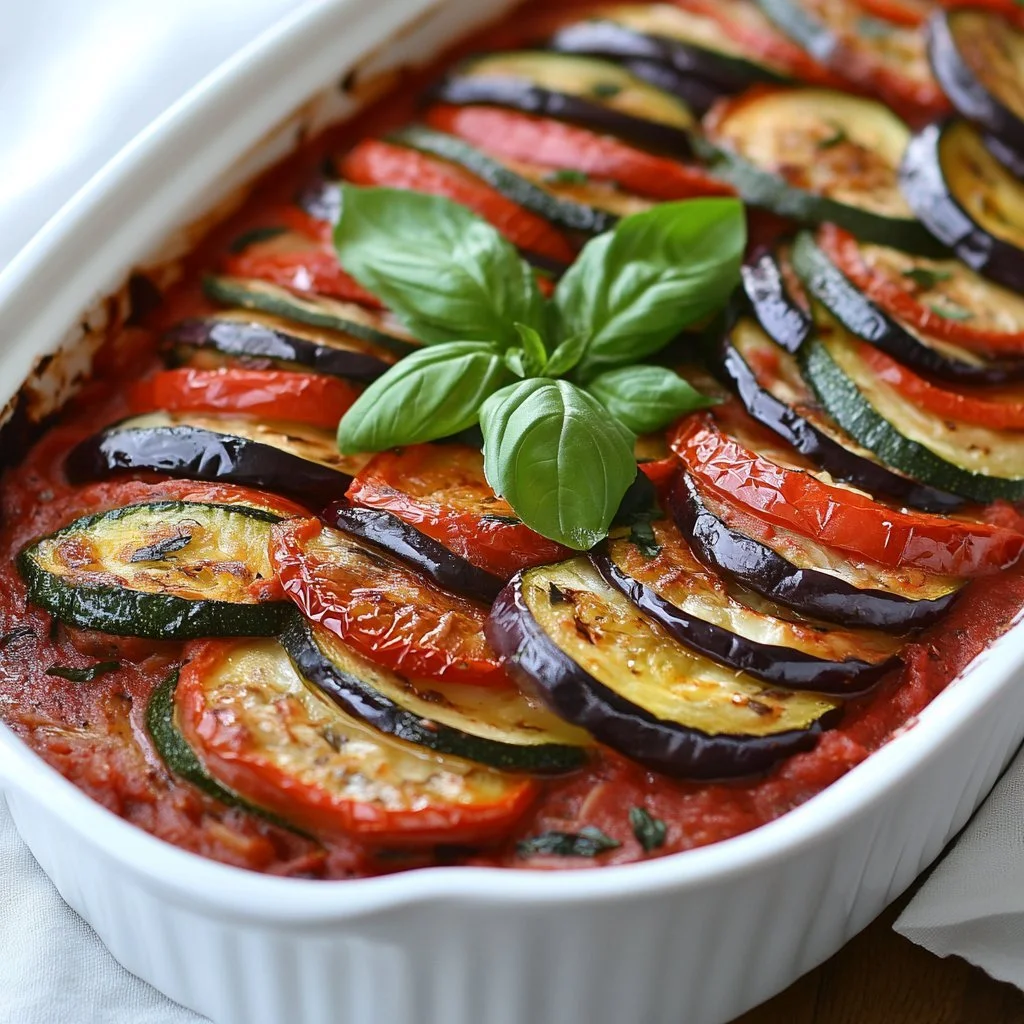 Piatto di Ratatouille con verdure fresche e colorate