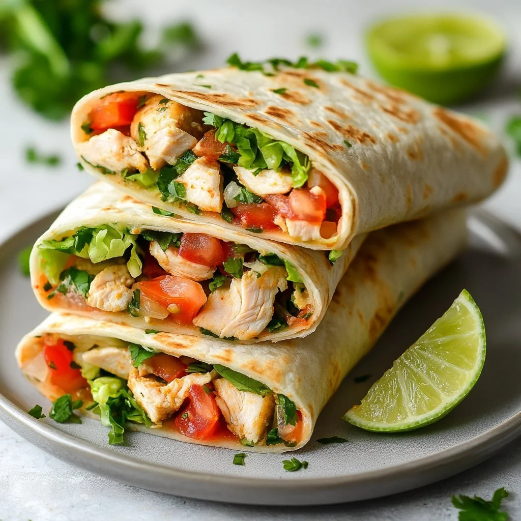 Wrap di Pollo Piccante ricco di sapore e spezie.