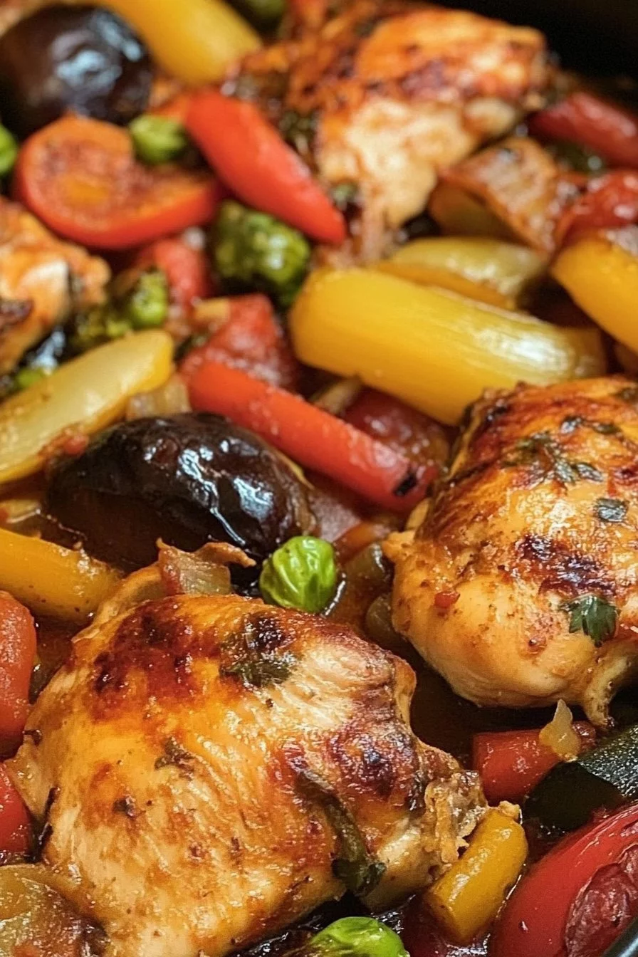 Piatto di pollo con verdure