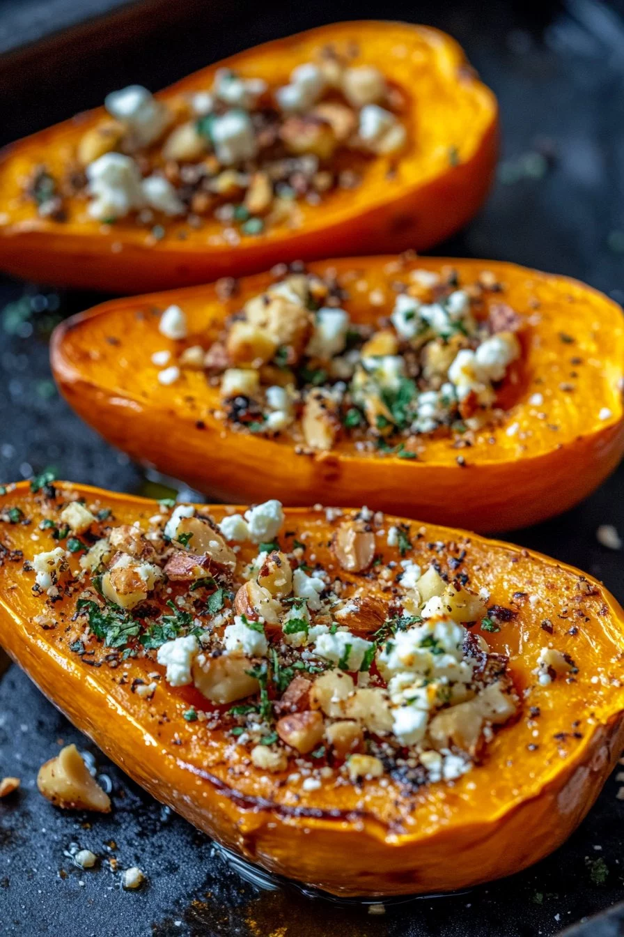 Butternut arrosto con feta, miele e noci