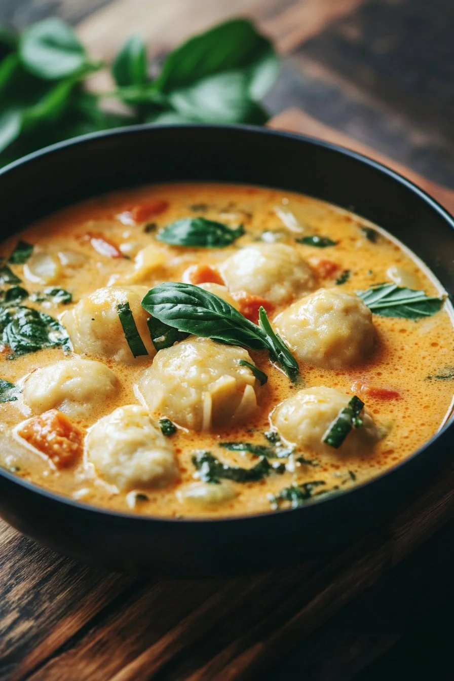 Zuppa al Curry Thai con Ravioli di Cocco