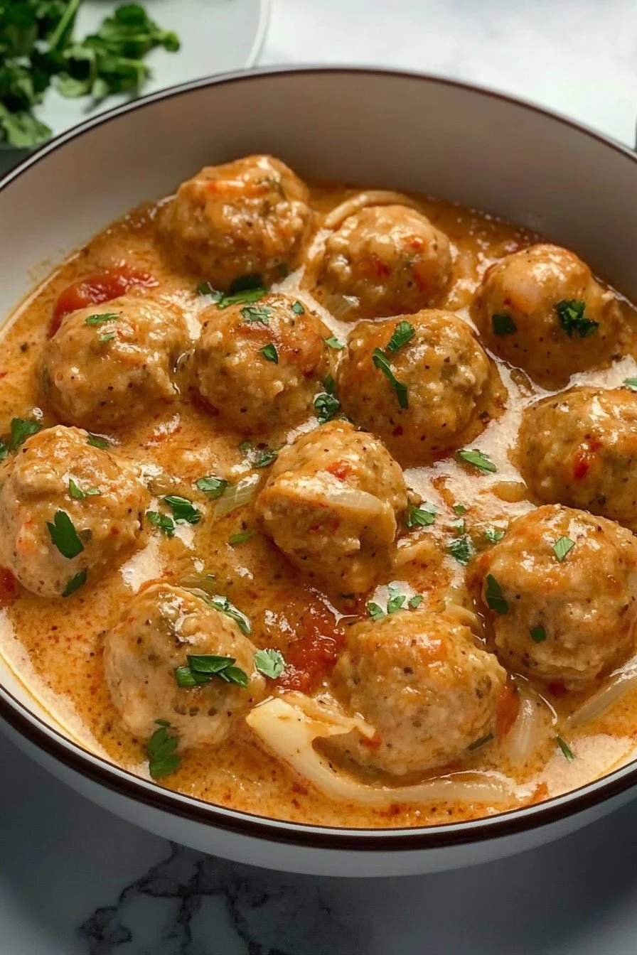 Polpette di pollo con salsa al pepe