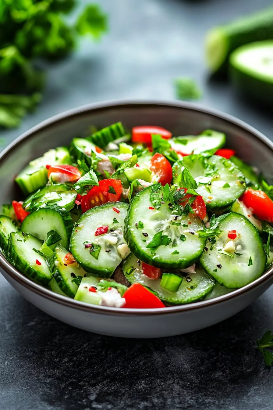 Insalata di cetrioli con tonno
