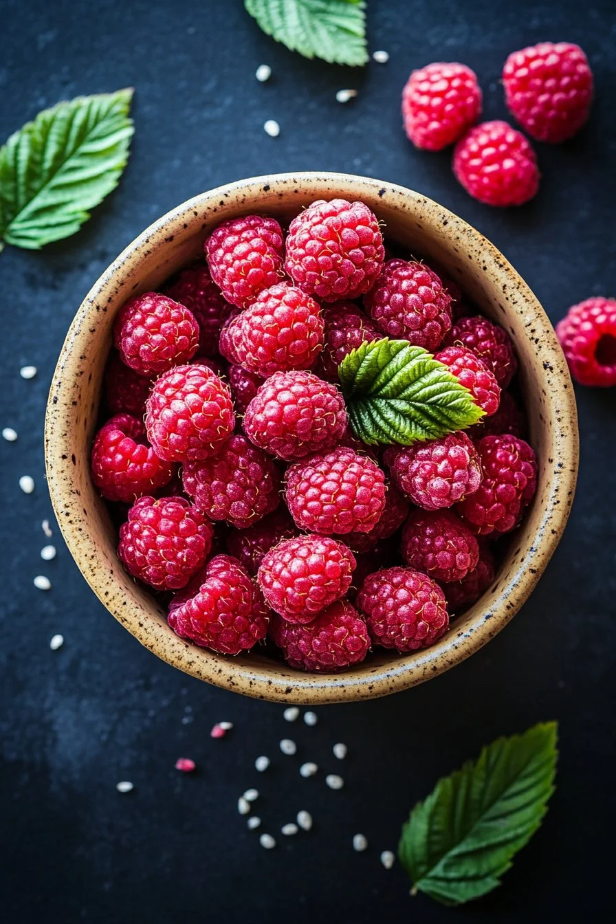 Composizione golosa ai lamponi