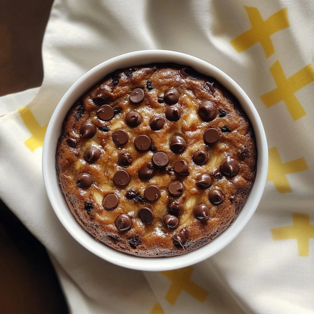 Ciotola di torta alla banana con fette di banana fresche