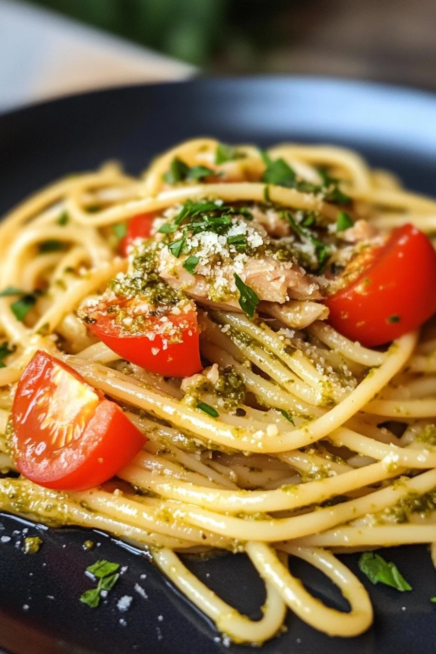 Pasta al pesto di tonno