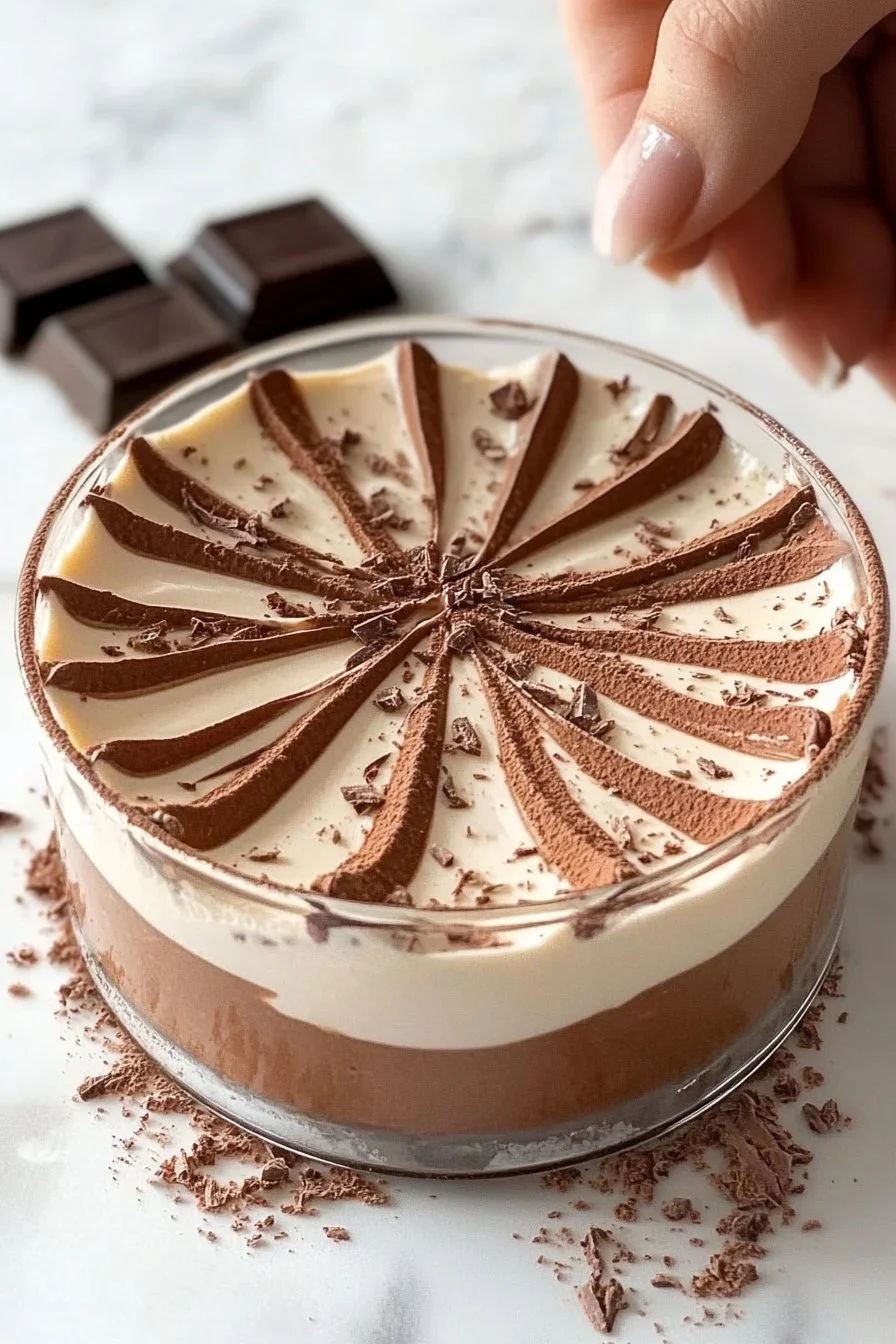 Mousse zebra ai due cioccolati