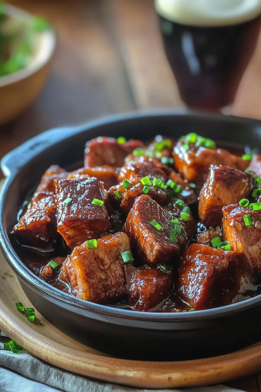 Maiale Confit alla Birra e Sciroppo d'Acero Fondente