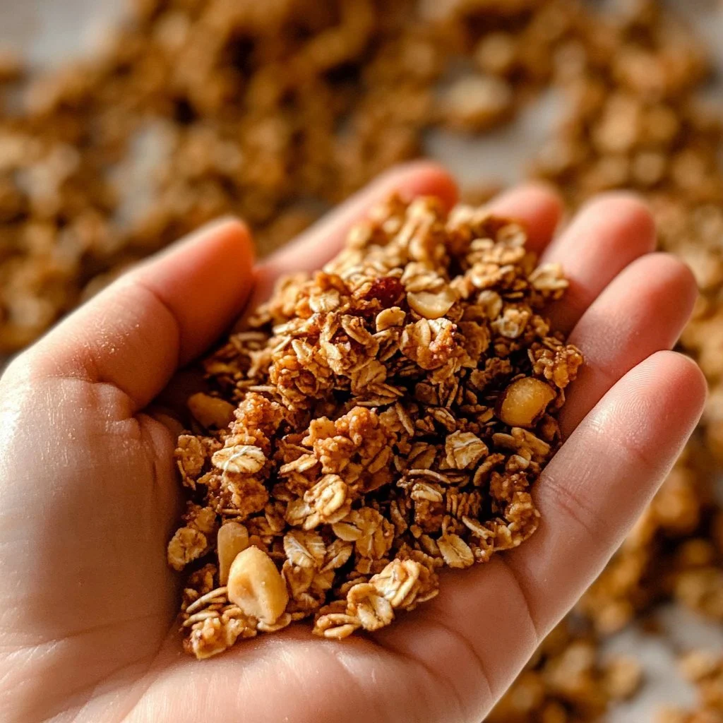Granola alle mandorle con tè chai in una ciotola decorativa