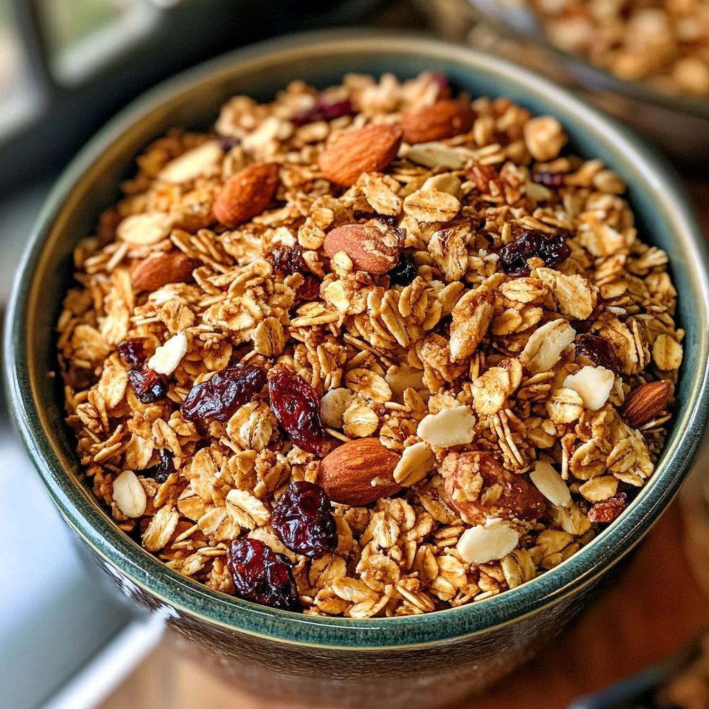 Granola fatta in casa con ingredienti naturali e salutari.