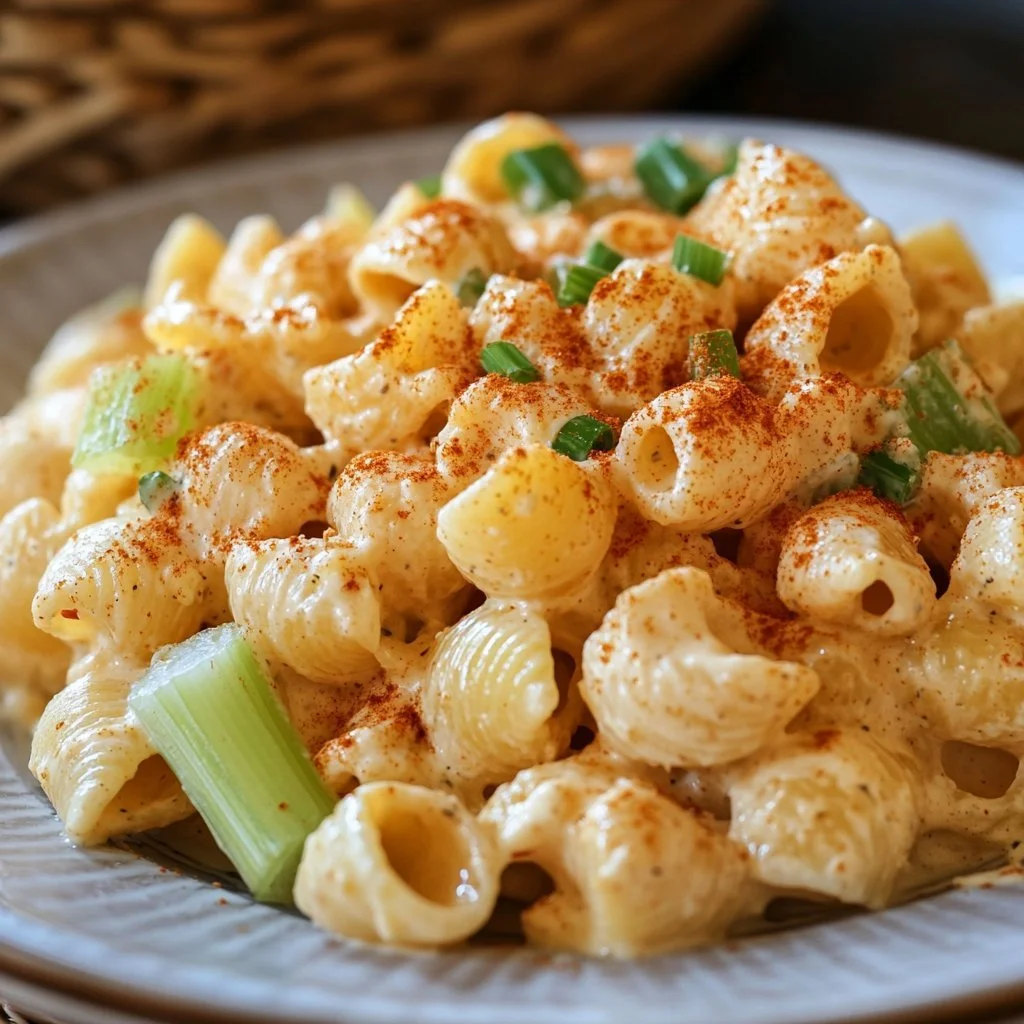 Insalata di pasta amish classica con ingredienti freschi e colorati