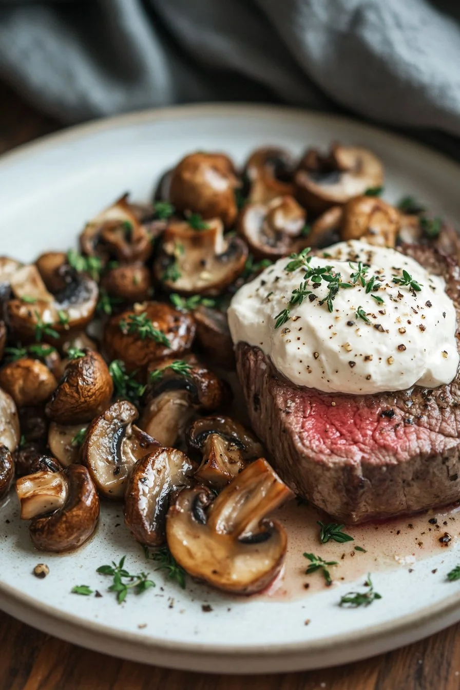 Filet Mignon Cremoso al Boursin e Funghi