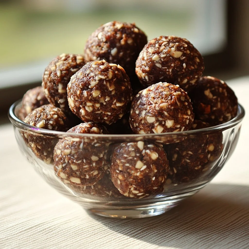 Palline energetiche di datteri e cacao, spuntino sano e naturale