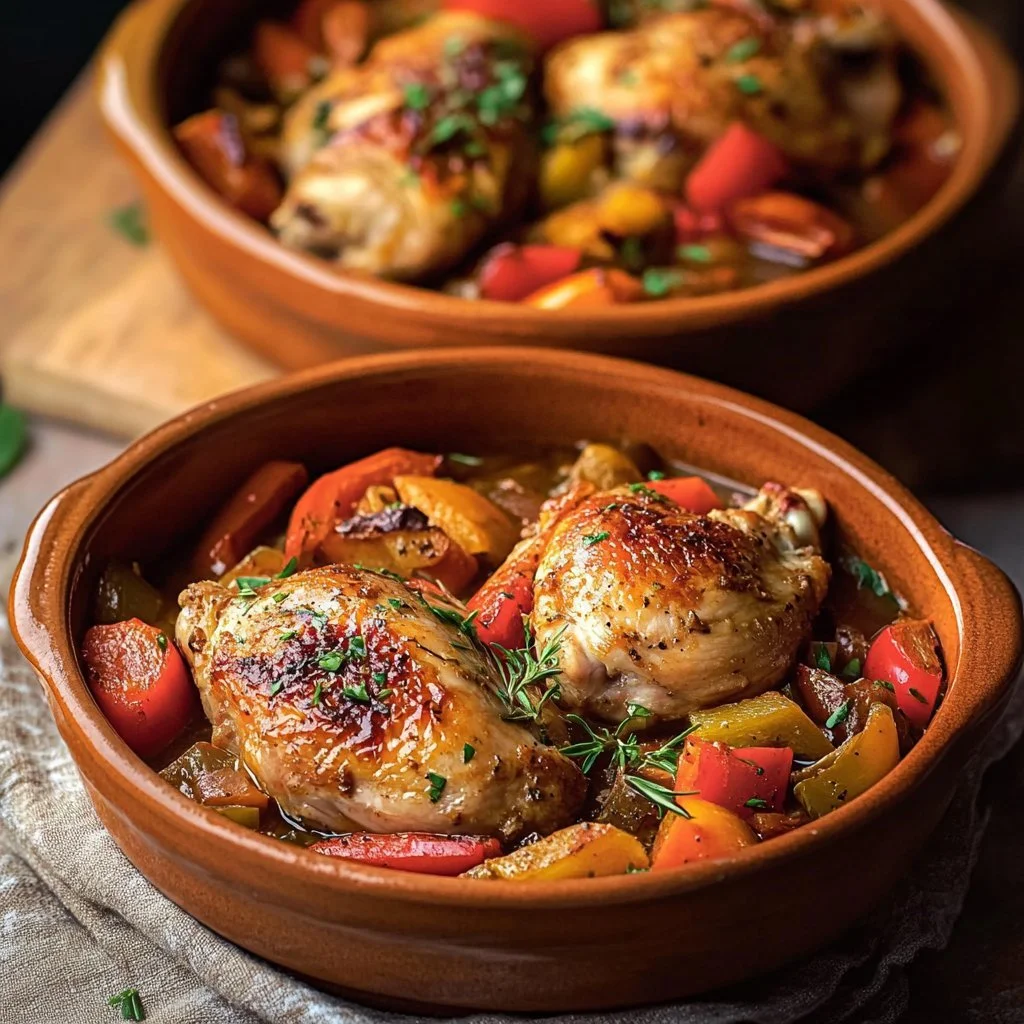 Pollo alla Basca in Stile Antico, un piatto tradizionale ricco di sapore