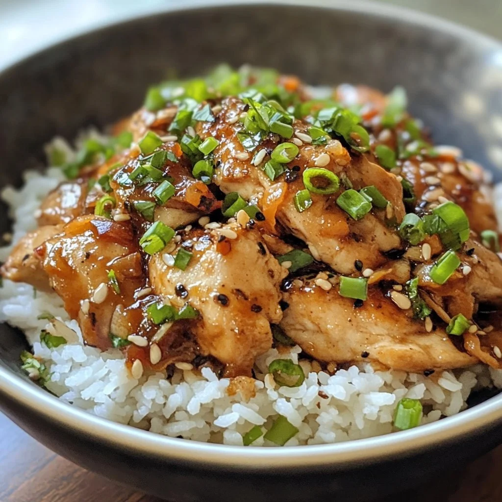Pollo Yassa servito con riso e verdure, un classico della cucina senegalese.