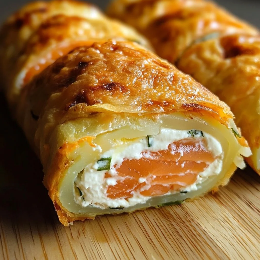 Raccolta ricette patate e salmone su un tavolo con ingredienti freschi