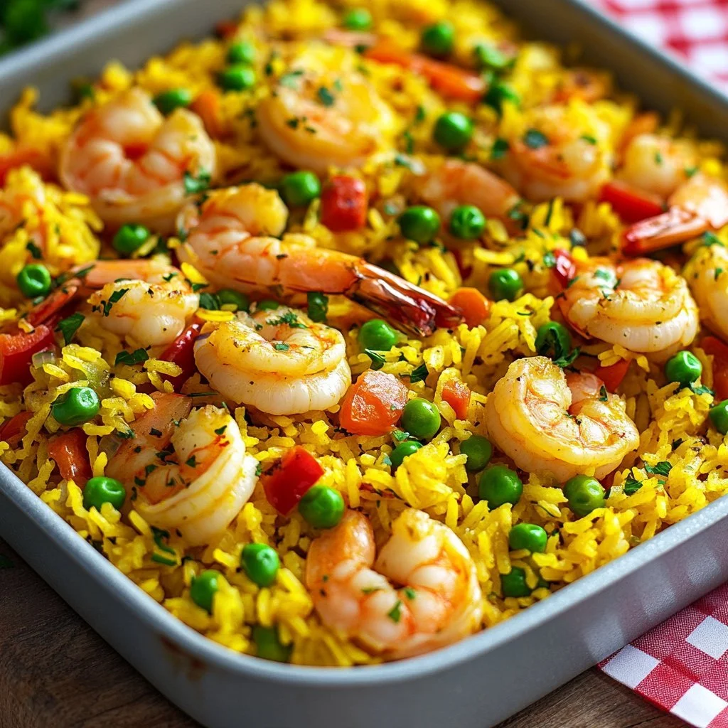 Riso Basmati con Gamberetti e Verdure in un piatto colorato e gustoso.