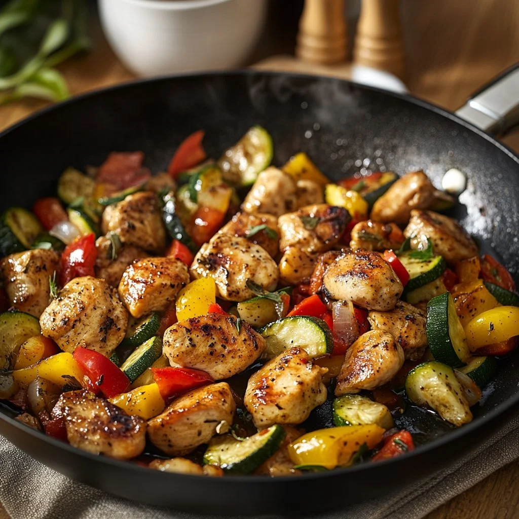 Saltimbocca di pollo con zucchine appena preparato