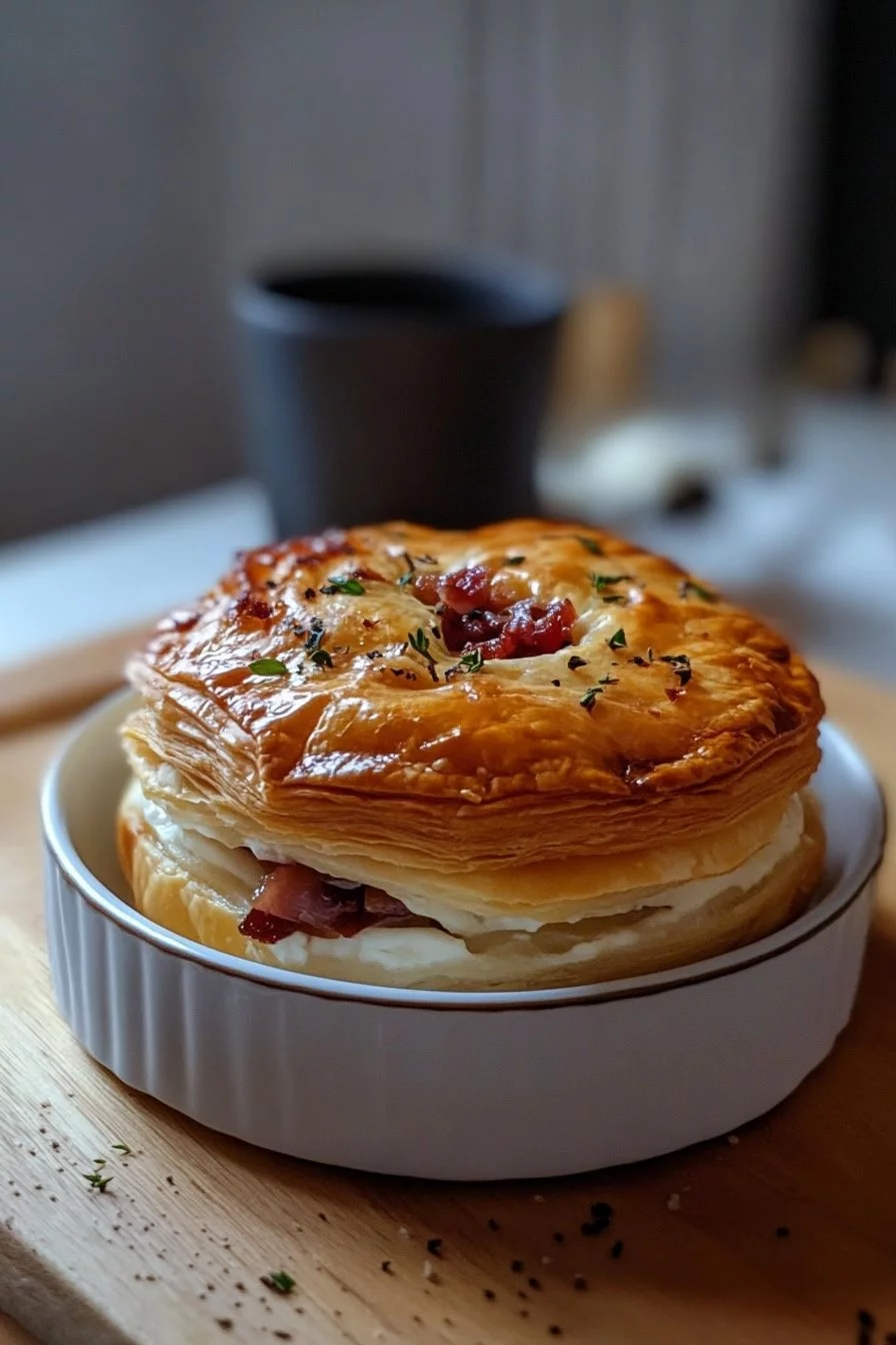 Sfoglia con camembert e pancetta