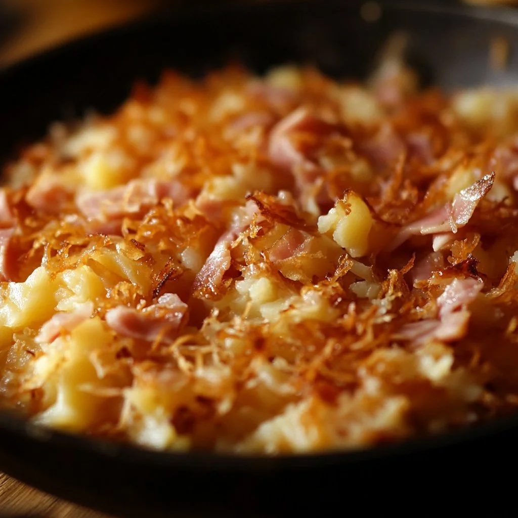 Tartiflette in padella con patate, formaggio e pancetta