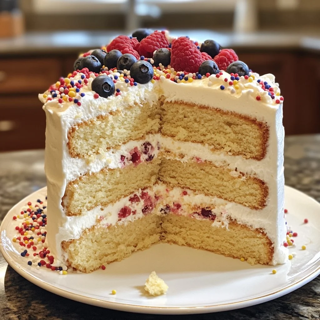 Fetta di torta alla vaniglia su piatto decorato