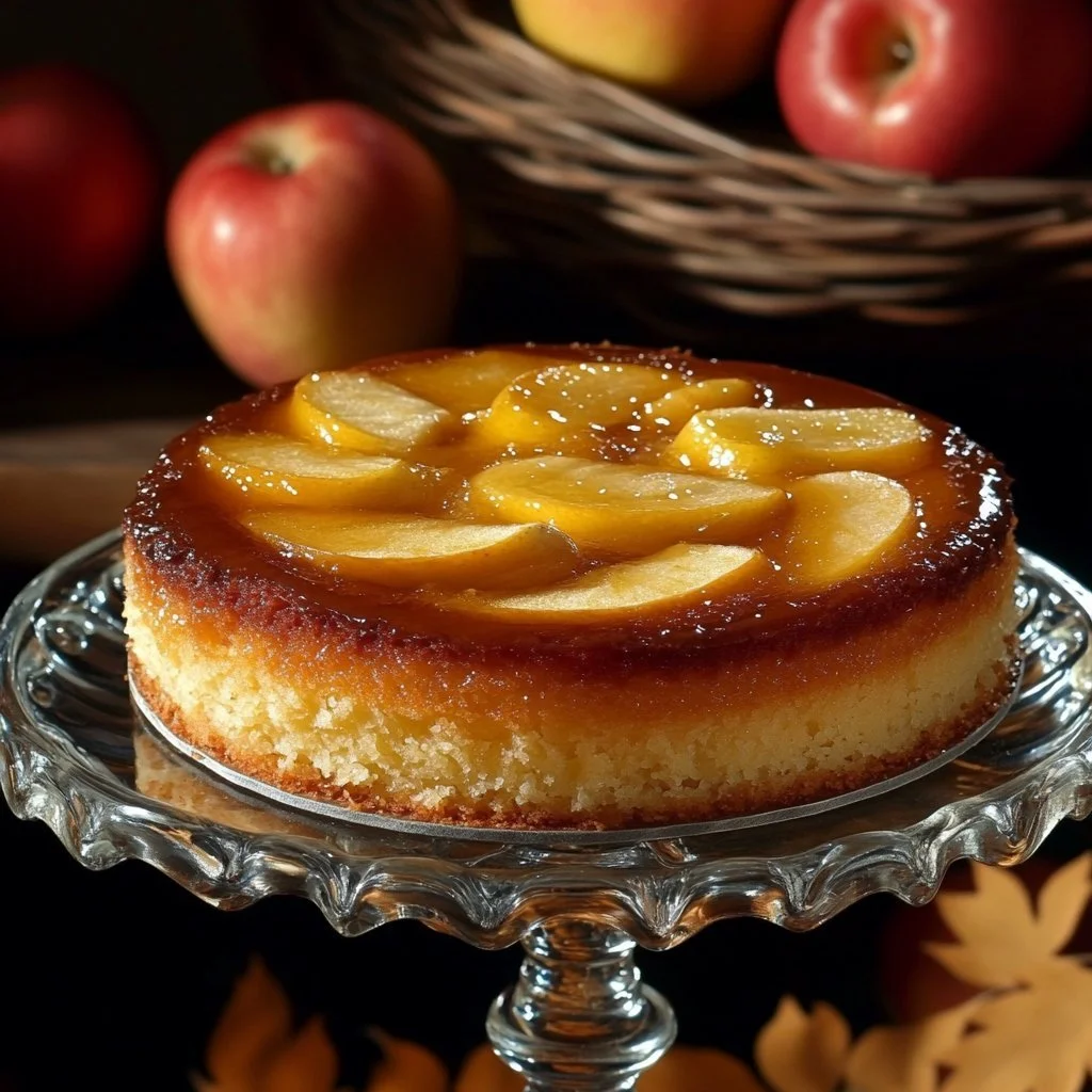 Torta di mele appena sfornata con fette di mela sopra