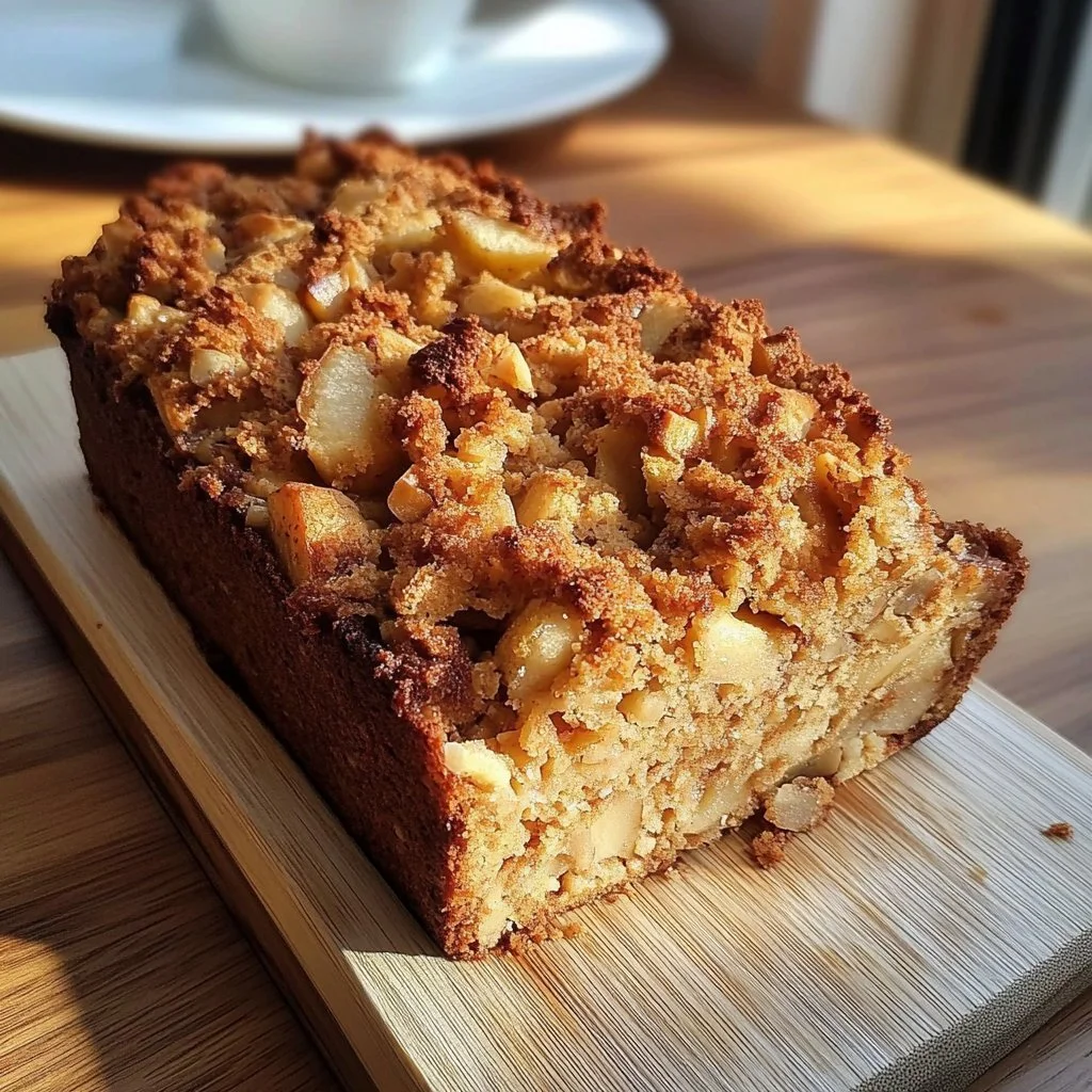 Torta di mele con fiocchi d'avena e mandorle servita su un piatto