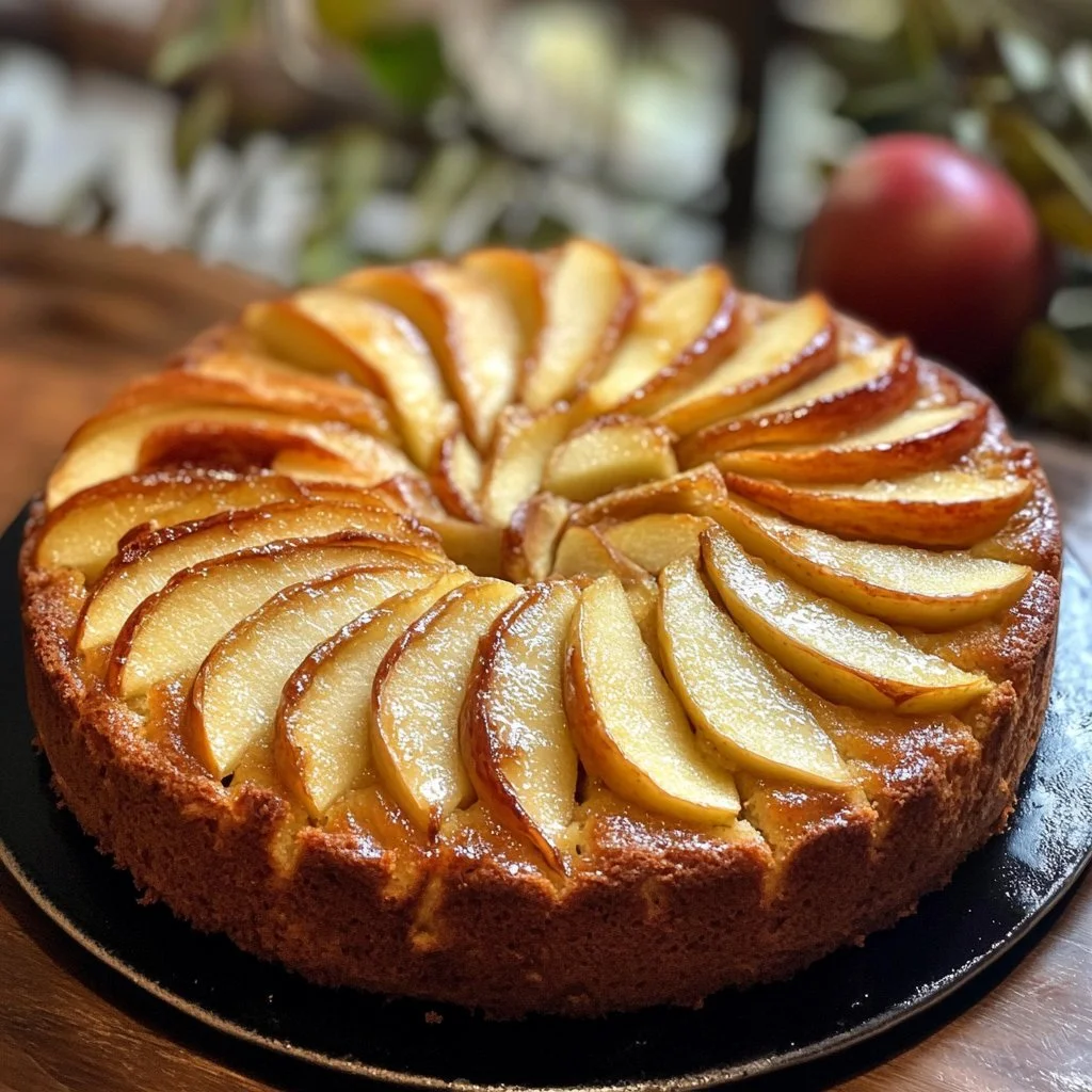 Fetta di torta di mele semplice, dolce classico e goloso.