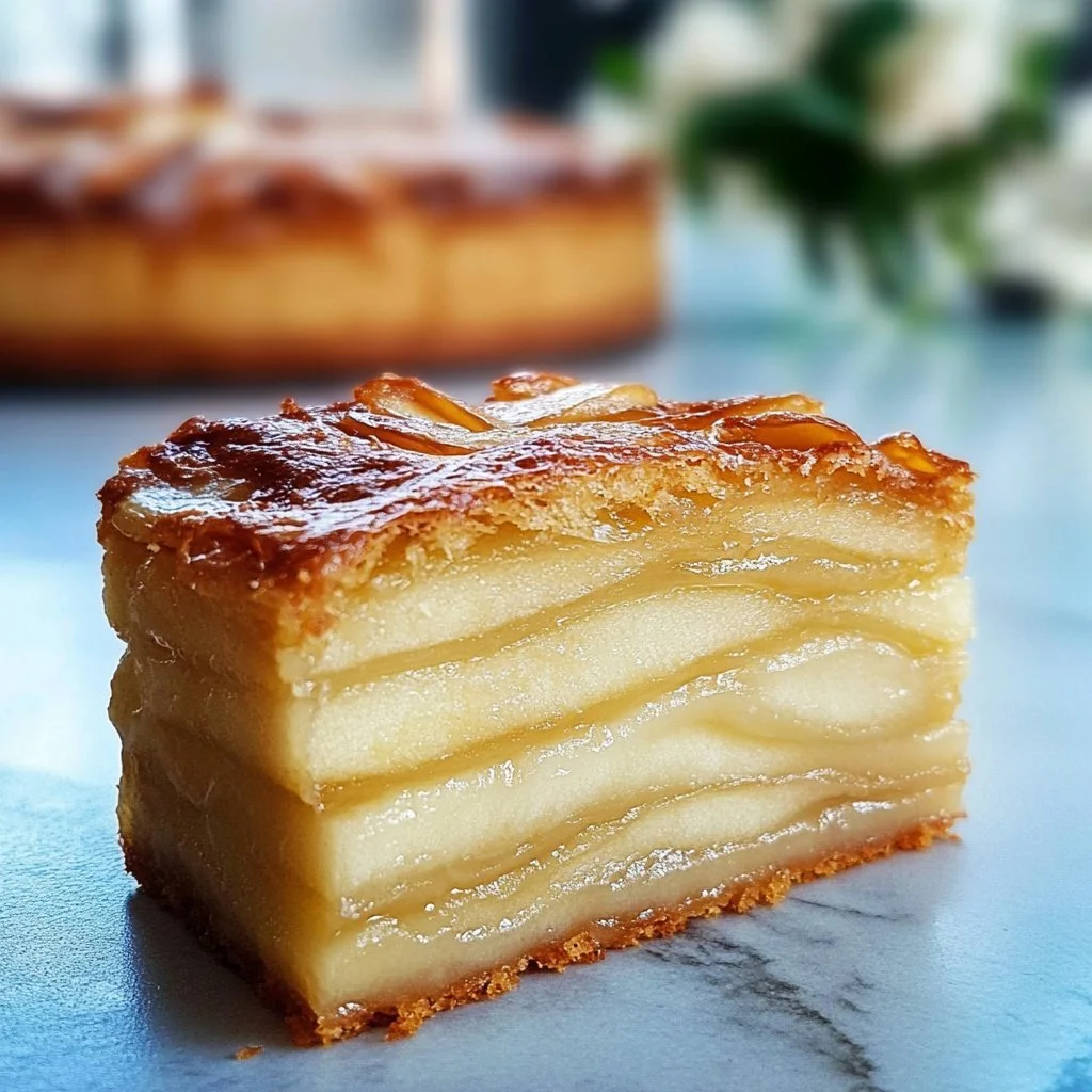 Torta Invisibile di Mele con fette di mele sottili e un impasto leggero