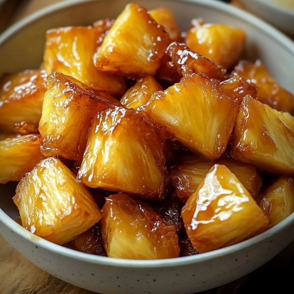 Ananas caramellato preparato nella friggitrice ad aria