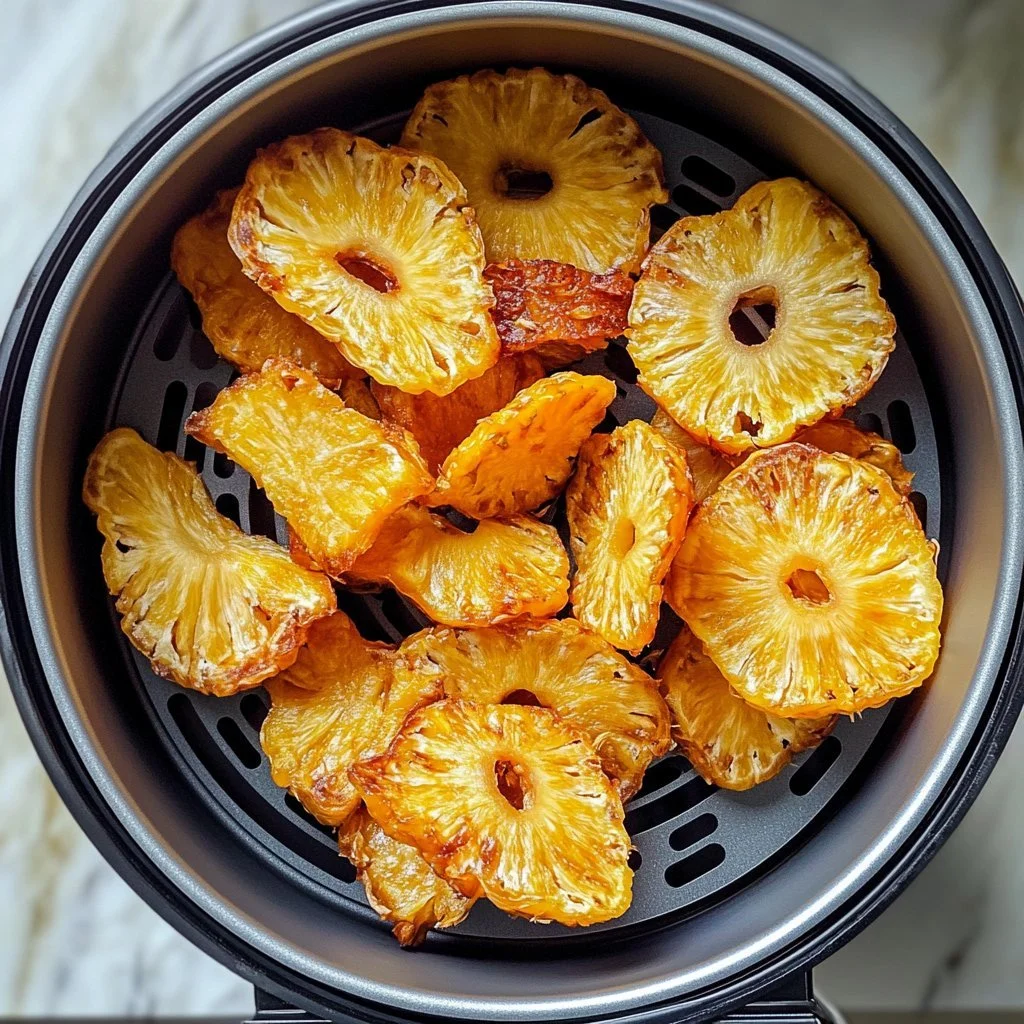 Ananas disidratato preparato con l'air fryer