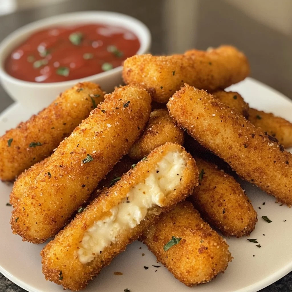 Bastoncini di mozzarella fritti nell'aria croccanti e deliziosi