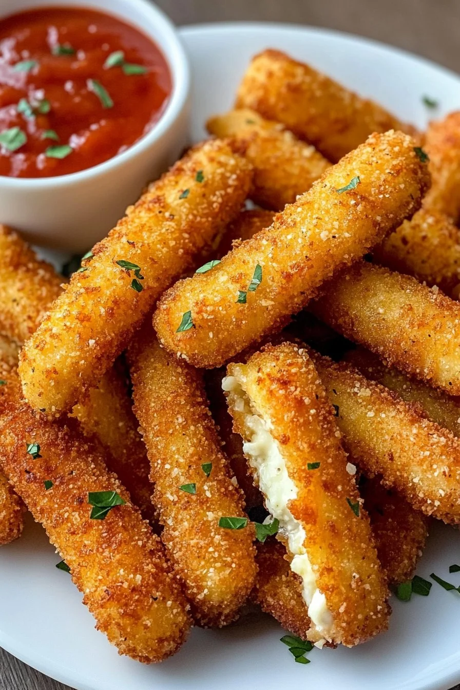Bastoncini di mozzarella fritti nell'aria