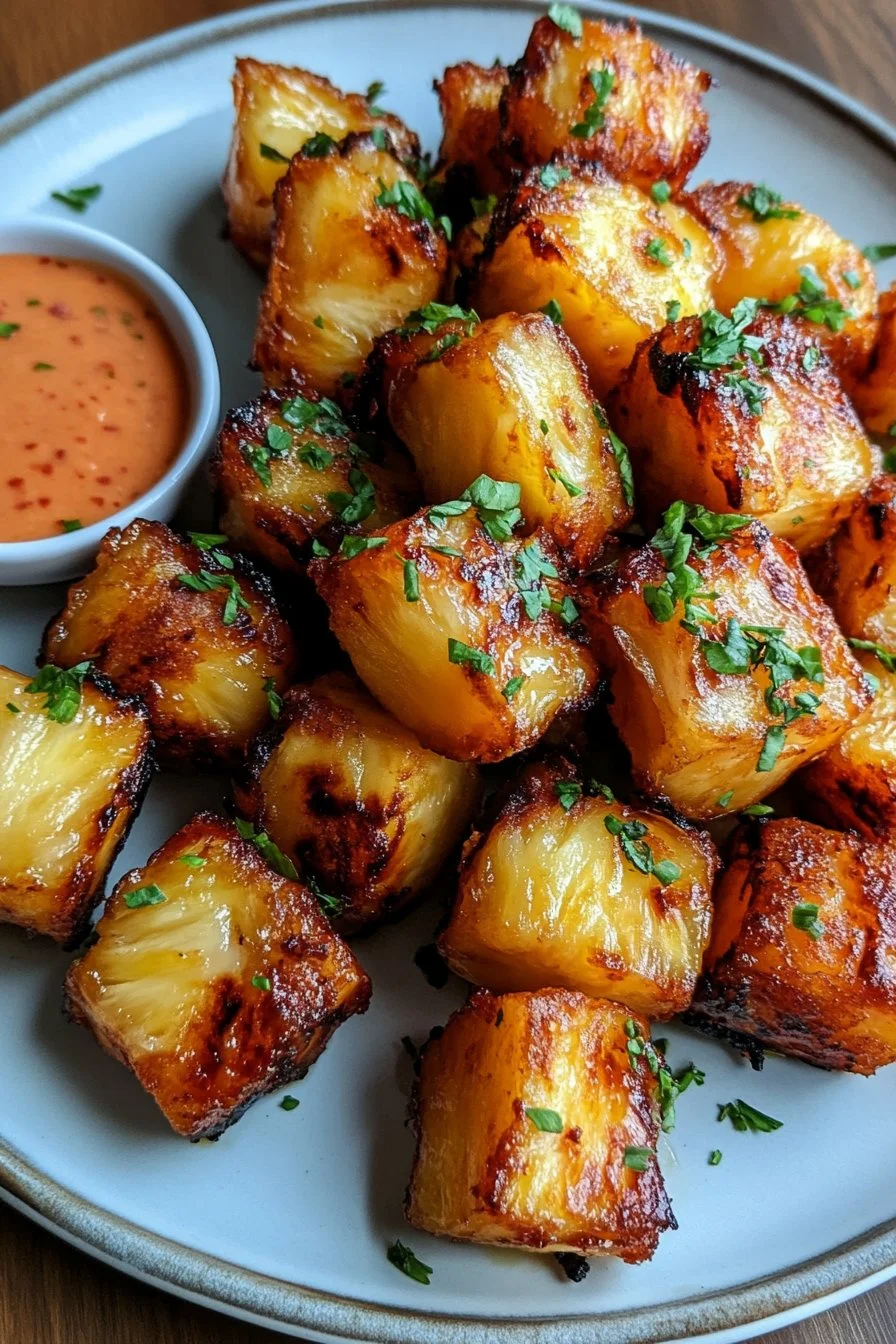 Bocconcini di ananas nella friggitrice ad aria