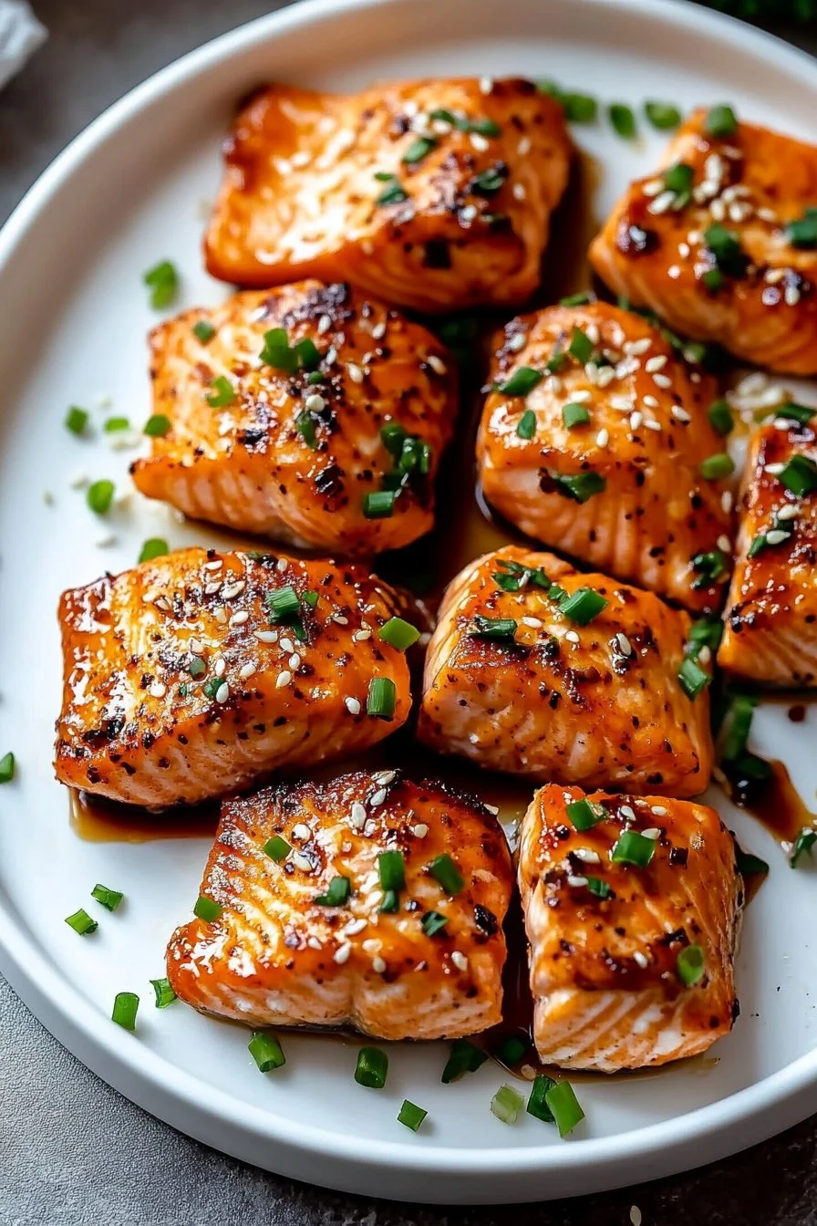 Bocconcini di Salmone al Miele e all'Aglio