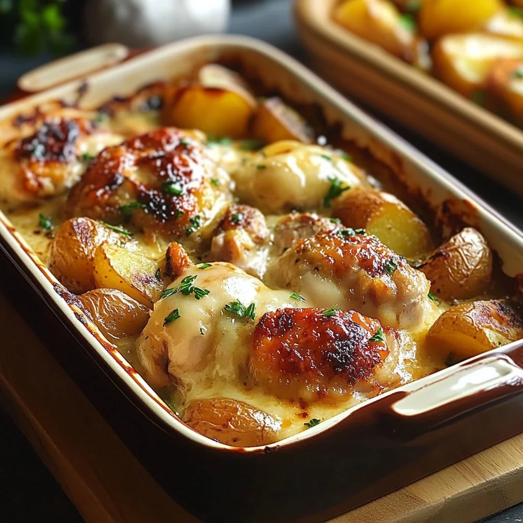 Casseruola di pollo al maroilles calda e appetitosa